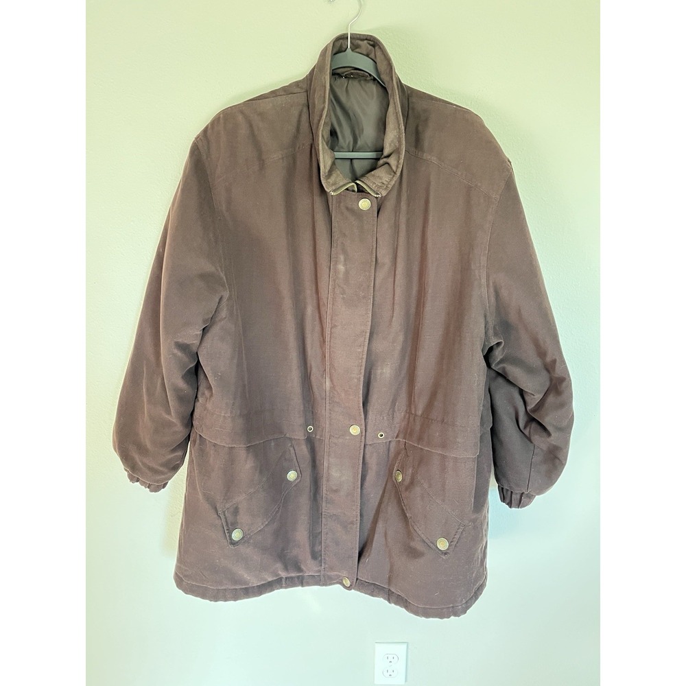 Unisex Brown Chore Coat Jacket Plus Size Thermolite Farm Cottage Utility 90s VTG